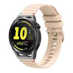 For Huawei Watch GT Runner Wavy Dotted Stitched 22mm Silicone Watch Band(Cream Coloured)