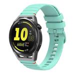 For Huawei Watch GT Runner Wavy Dotted Stitched 22mm Silicone Watch Band(Teal Green)