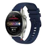 For Huawei Watch 3 Pro Wavy Dotted Stitched 22mm Silicone Watch Band(Navy Blue)