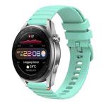 For Huawei Watch 3 Pro Wavy Dotted Stitched 22mm Silicone Watch Band(Teal Green)