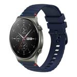 For Huawei Watch GT 2 Pro Wavy Dotted Stitched 22mm Silicone Watch Band(Navy Blue)