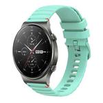 For Huawei Watch GT 2 Pro Wavy Dotted Stitched 22mm Silicone Watch Band(Teal Green)