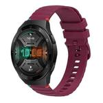 For Huawei Watch GT 2e Wavy Dotted Stitched 22mm Silicone Watch Band(Wine Red)