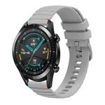 For Huawei Watch GT 2 46mm Wavy Dotted Stitched 22mm Silicone Watch Band(Gray)