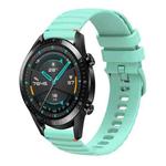 For Huawei Watch GT 2 46mm Wavy Dotted Stitched 22mm Silicone Watch Band(Teal Green)