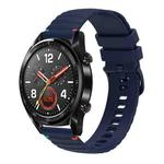 For Huawei Watch GT Wavy Dotted Stitched 22mm Silicone Watch Band(Navy Blue)