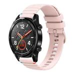 For Huawei Watch GT Wavy Dotted Stitched 22mm Silicone Watch Band(Rose Pink)