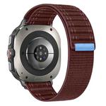 For Samsung Galaxy Watch Ultra 47mm Sea Wave Texture Nylon Hook and Loop Fastener Watch Band(Wine Red)