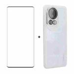 For Huawei nova 12 Pro ENKAY Hat-Prince Translucent Matte TPU Phone Case with Lens Film + 3D Hot Bending Film(White)