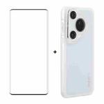 For Huawei Pura 70 Pro / 70 Pro+ ENKAY Hat-Prince Translucent Matte TPU Phone Case with Lens Film + 3D Hot Bending Film(White)