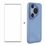 For Huawei Pura 70 Pro / 70 Pro+ ENKAY Hat-Prince Translucent Matte TPU Phone Case with Lens Film + 3D Hot Bending Film(Blue)