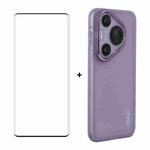 For Huawei Pura 70 Pro / 70 Pro+ ENKAY Hat-Prince Translucent Matte TPU Phone Case with Lens Film + 3D Hot Bending Film(Purple)