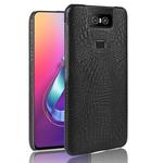 Shockproof Crocodile Texture PC + PU Case for Asus Zenfone 6/6Z ZS630KL(Black)