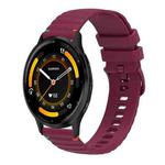 For Garmin Venu 3 Wavy Dotted Stitched 22mm Silicone Watch Band(Wine Red)