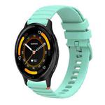 For Garmin Venu 3 Wavy Dotted Stitched 22mm Silicone Watch Band(Teal Green)