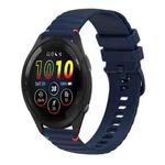 For Garmin Forerunner 265 Wavy Dotted Stitched 22mm Silicone Watch Band(Navy Blue)