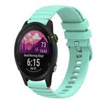 For Garmin Forerunner 255 Wavy Dotted Stitched 22mm Silicone Watch Band(Teal Green)