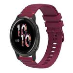 For Garmin Venu 2 Wavy Dotted Stitched 22mm Silicone Watch Band(Wine Red)