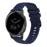 For Garmin Vivoactive 4 Wavy Dotted Stitched 22mm Silicone Watch Band(Navy Blue)