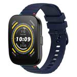 For Amazfit Watch Bip 5 Wavy Dotted Stitched 22mm Silicone Watch Band(Navy Blue)