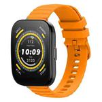 For Amazfit Watch Bip 5 Wavy Dotted Stitched 22mm Silicone Watch Band(Amber Yellow)