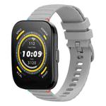 For Amazfit Watch Bip 5 Wavy Dotted Stitched 22mm Silicone Watch Band(Gray)