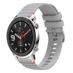 For Amazfit Watch GTR 4 Wavy Dotted Stitched 22mm Silicone Watch Band(Gray)