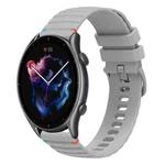 For Amazfit Watch Sport 3 Wavy Dotted Stitched 22mm Silicone Watch Band(Gray)