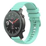 For Amazfit Watch GTR Wavy Dotted Stitched 22mm Silicone Watch Band(Teal Green)