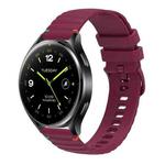 For Xiaomi Watch 2 Wavy Dotted Stitched 22mm Silicone Watch Band(Wine Red)