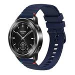 For Xiaomi Watch S3 Wavy Dotted Stitched 22mm Silicone Watch Band(Navy Blue)