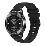 For Xiaomi Watch S3 Wavy Dotted Stitched 22mm Silicone Watch Band(Black)