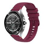 For Xiaomi Watch 2 Pro Wavy Dotted Stitched 22mm Silicone Watch Band(Wine Red)