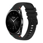 For Xiaomi Watch S2 Wavy Dotted Stitched 22mm Silicone Watch Band(Black)