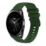 For Xiaomi Watch S2 Wavy Dotted Stitched 22mm Silicone Watch Band(Army Green)