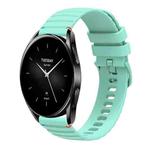 For Xiaomi Watch S2 Wavy Dotted Stitched 22mm Silicone Watch Band(Teal Green)