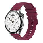 For Xiaomi Watch S1 Pro Wavy Dotted Stitched 22mm Silicone Watch Band(Wine Red)