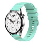 For Xiaomi Watch S1 Pro Wavy Dotted Stitched 22mm Silicone Watch Band(Teal Green)