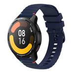 For Xiaomi Watch S1 Active Wavy Dotted Stitched 22mm Silicone Watch Band(Navy Blue)