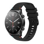 For Xiaomi Watch S1 Wavy Dotted Stitched 22mm Silicone Watch Band(Black)