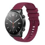 For Xiaomi Watch S1 Wavy Dotted Stitched 22mm Silicone Watch Band(Wine Red)