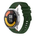 For Xiaomi Watch Color 2 Wavy Dotted Stitched 22mm Silicone Watch Band(Army Green)