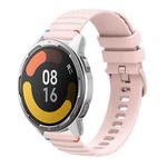 For Xiaomi Watch Color 2 Wavy Dotted Stitched 22mm Silicone Watch Band(Rose Pink)