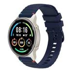 For Xiaomi Watch Sport Wavy Dotted Stitched 22mm Silicone Watch Band(Navy Blue)