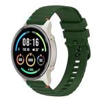 For Xiaomi Watch Sport Wavy Dotted Stitched 22mm Silicone Watch Band(Army Green)