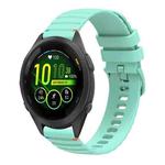 For Garmin Forerunner 265S Wavy Dotted Stitched 18mm Silicone Watch Band(Teal Green)