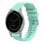 For Garmin Active S Wavy Dotted Stitched 18mm Silicone Watch Band(Teal Green)