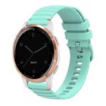 For Garmin Vivoactive 4S Wavy Dotted Stitched 18mm Silicone Watch Band(Teal Green)