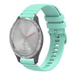 For Garmin Vivomove 3S Wavy Dotted Stitched 18mm Silicone Watch Band(Teal Green)