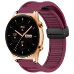 For Honor Watch GS 3 Window Blind Magnetic Buckle 22mm Silicone Watch Band(Wine Red)